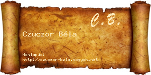 Czuczor Béla névjegykártya